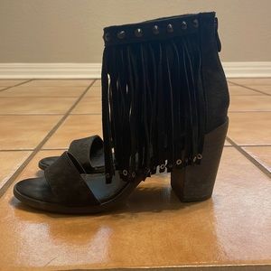 Western Fringe Boho Sandal Heels